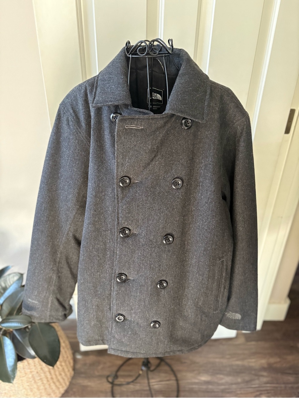 The North Face Men's Charcoal Double-Breasted Peacoat